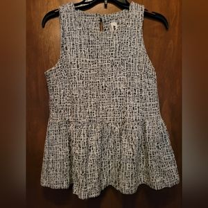 NWOT Amadi White & Black Blouse, Size Small